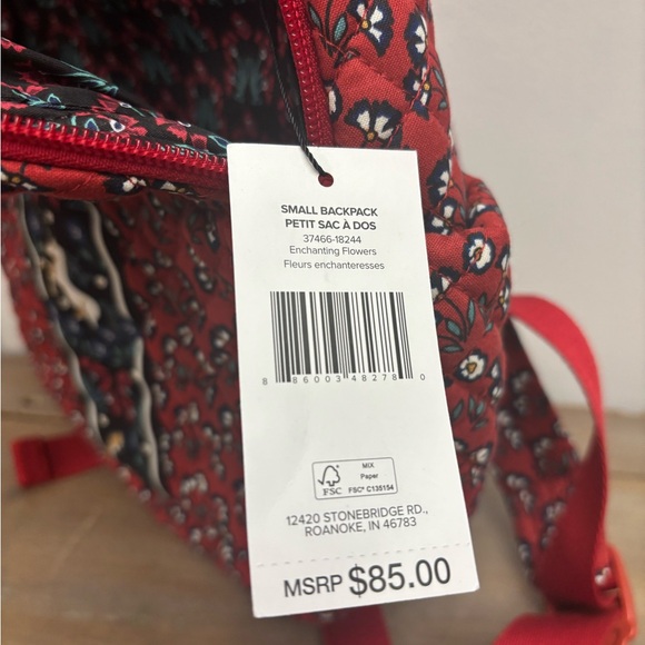 NWT Vera Bradley Small Backpack - Beautiful Enchanting Flowers Print - Picture 6 of 9